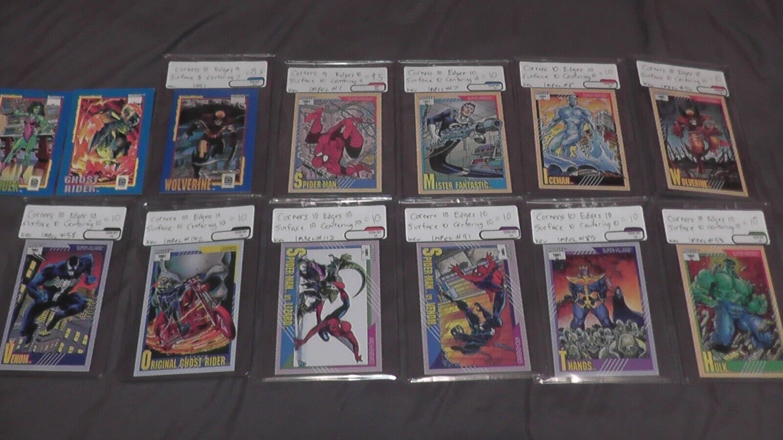 lot of 194 marvel 1991 impel cards most are near perfect i graded some of them 