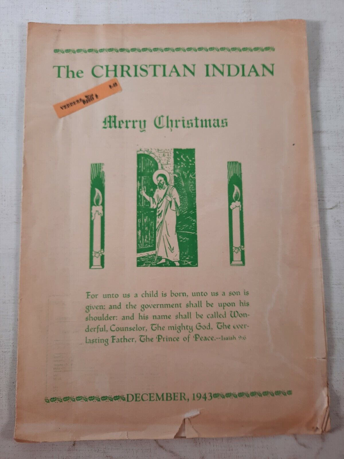 1943 The Christian Indian Merry Christmas magazine 