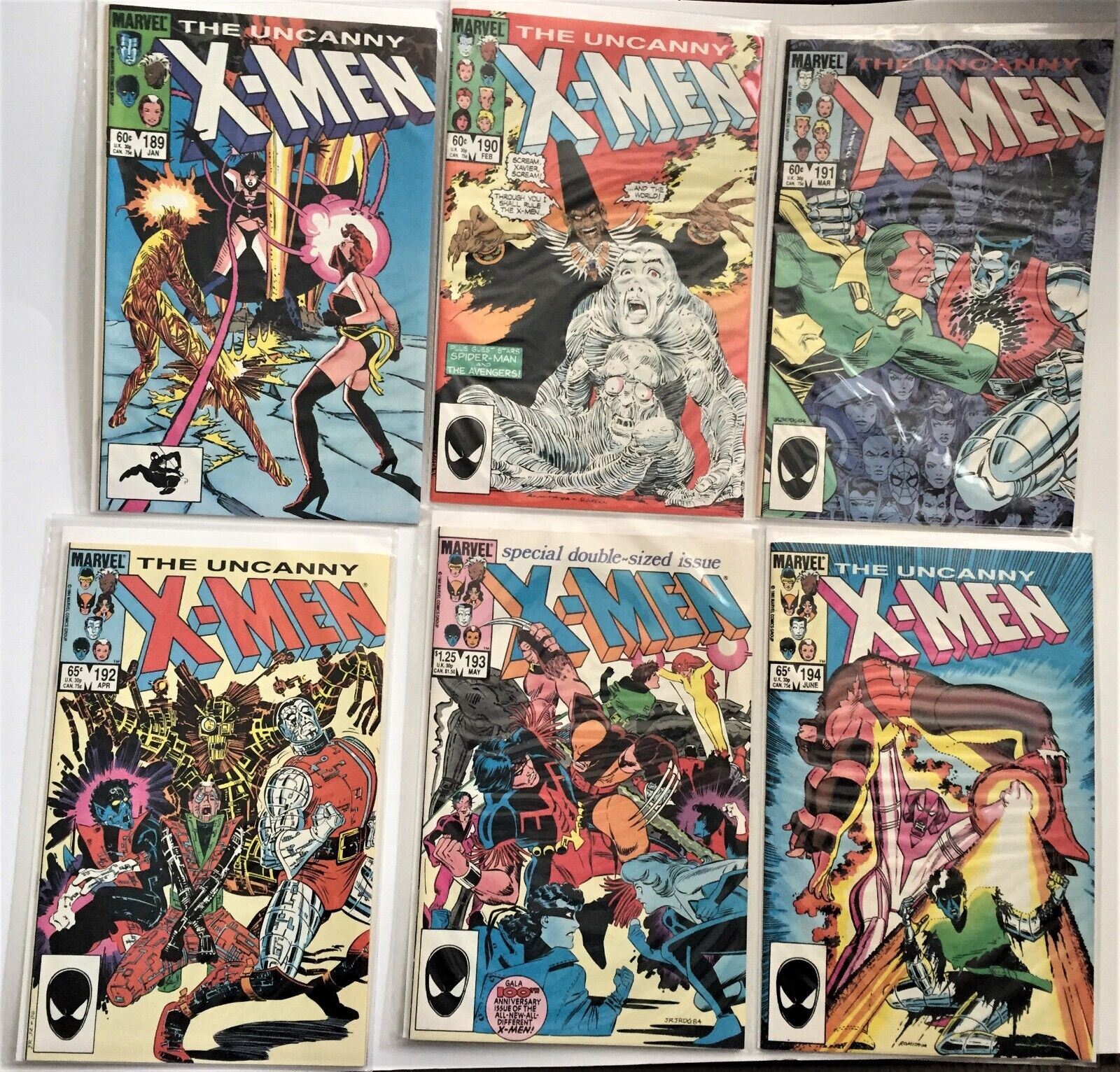 Uncanny X-Men (1963) #189-200, Full 12 Issue Run, high grade copies