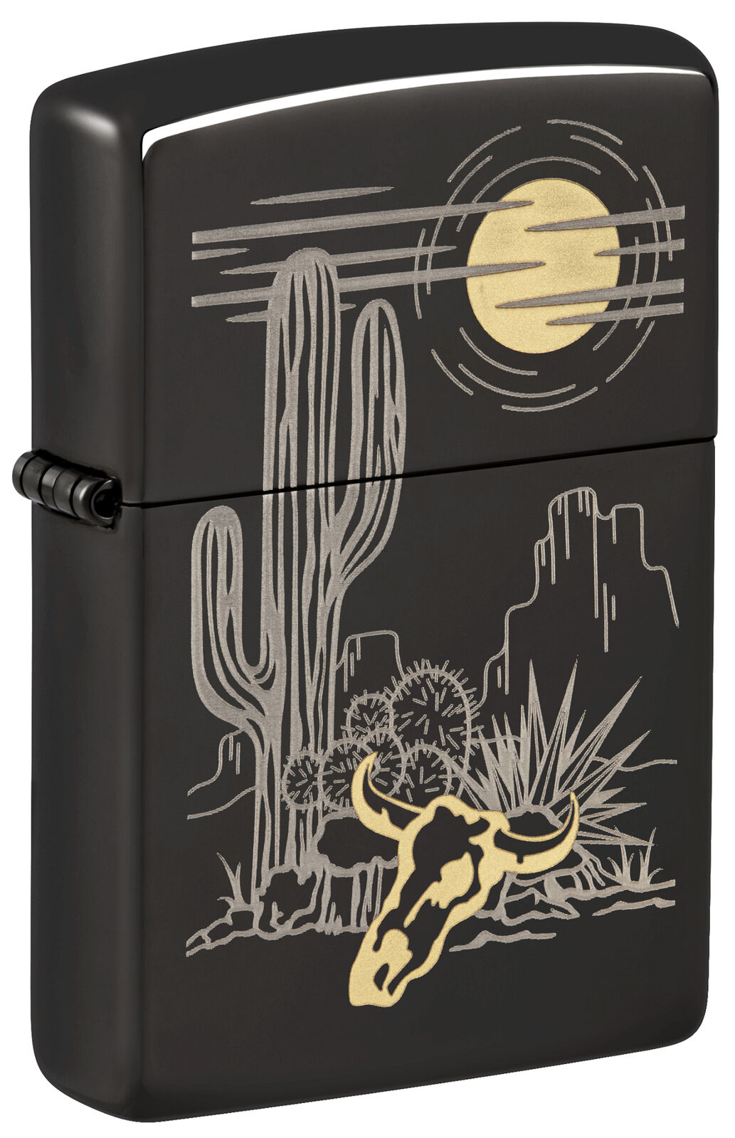 Zippo Western Design High Polish Black Windproof Lighter, 48968