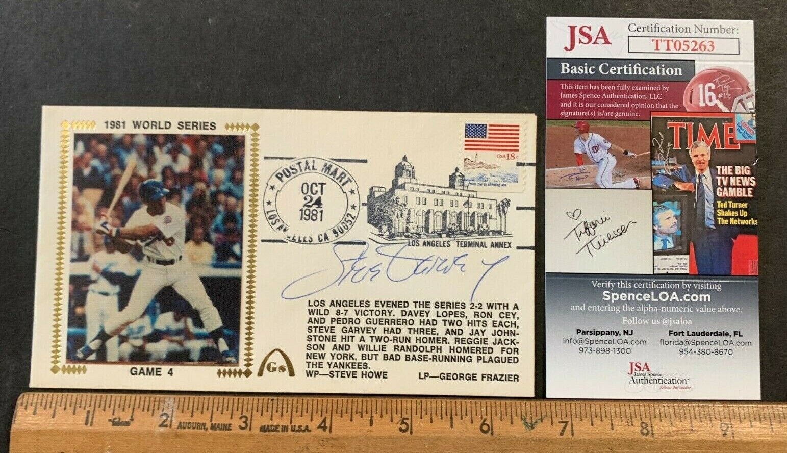 VINTAGE FIRST DAY COVER *STEVE GARVEY* W/JSA COA MINT CONDITION (AA)