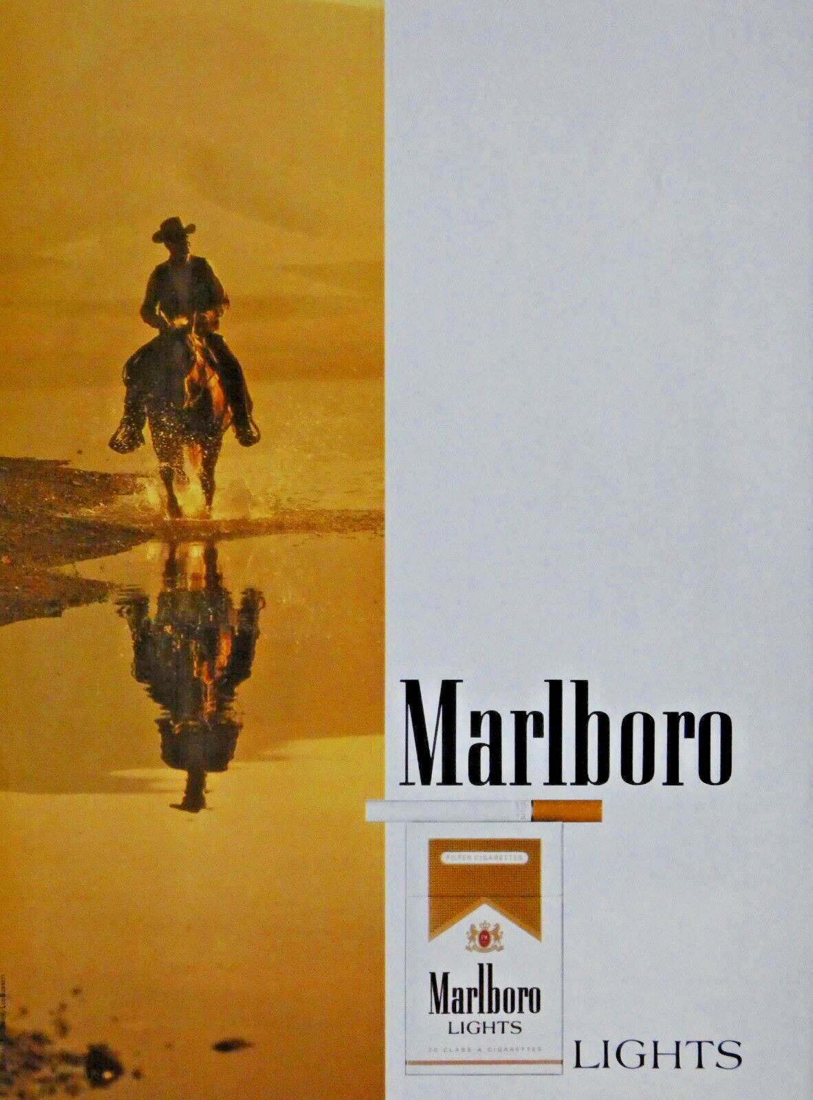 1989 PRESS ADVERTISEMENT MARLBORO LIGHT CIGARETTES - HORSE