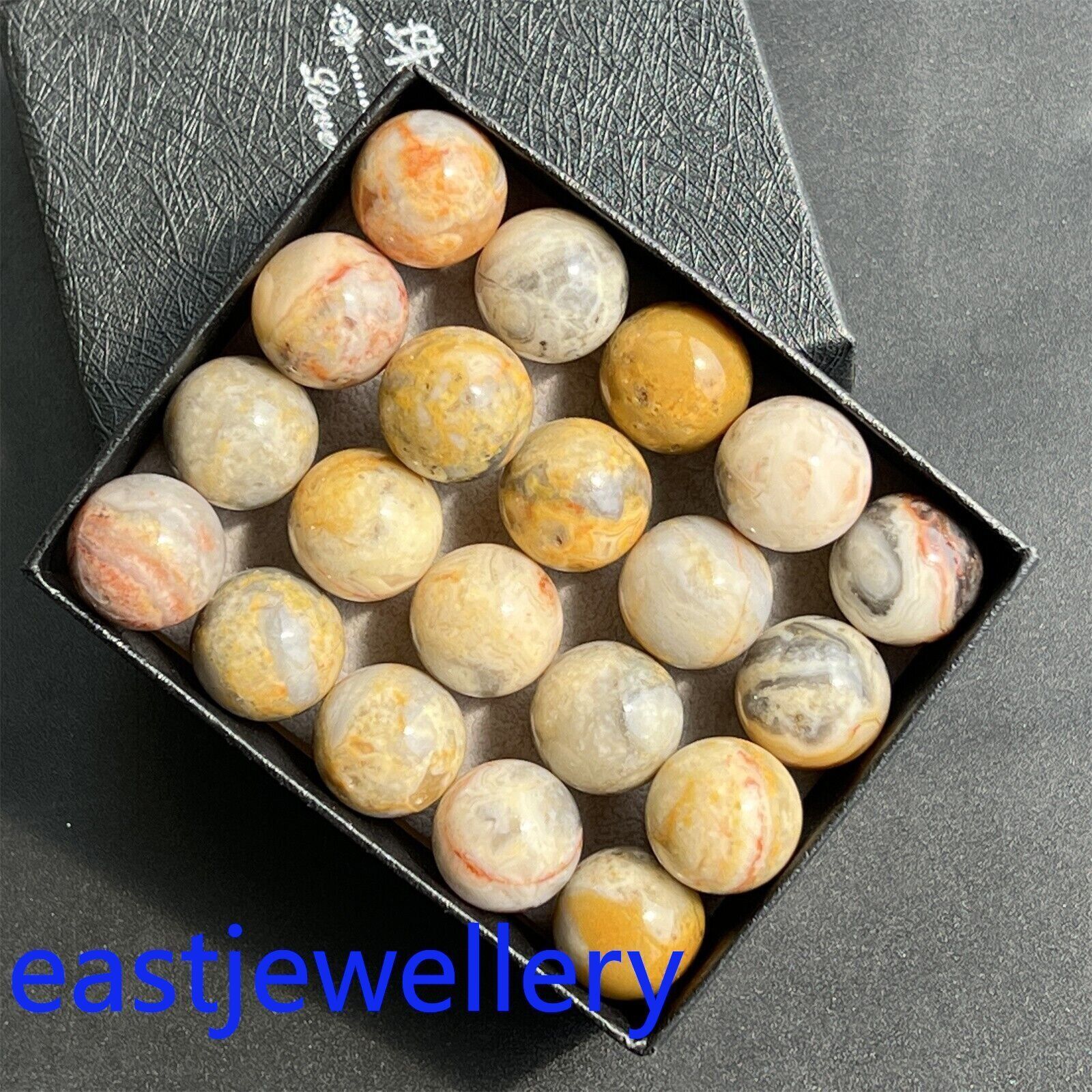 12pcs Natural Crazy agate ball quartz crystal gem 15mm+ Sphere reiki healing
