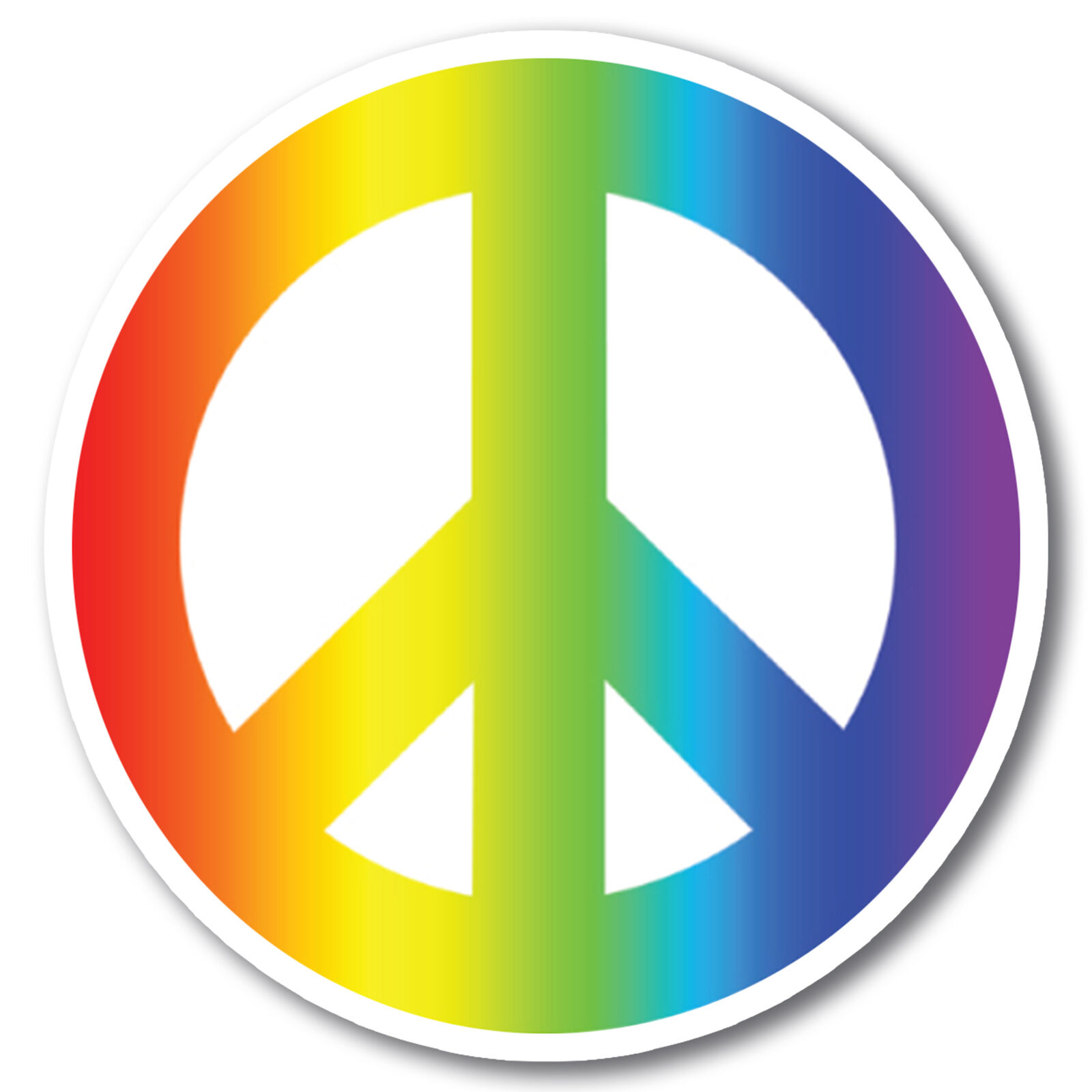 Magnet Me Up Peace Sign Magnet Decal, 5 In Round, Muti-color, Automotive Magnet