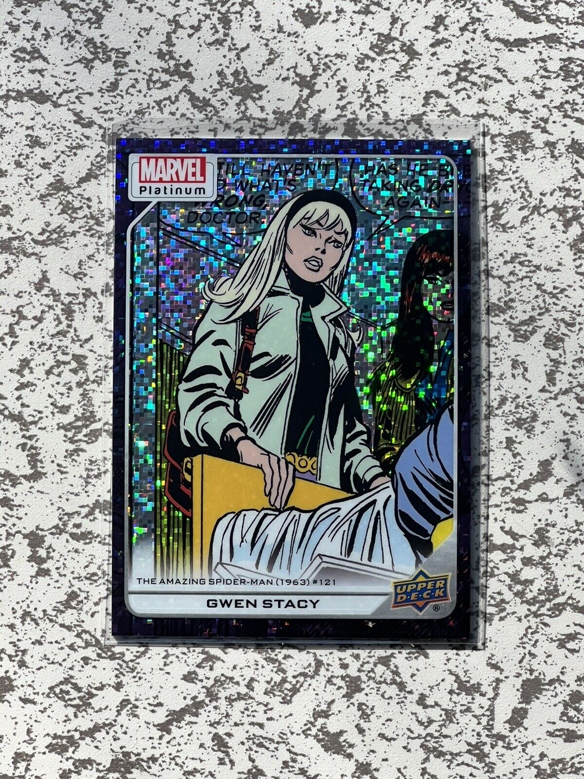 Upper Deck Marvel Platinum Gwen Stacy Purple Pixels #12/35 Card No. 129
