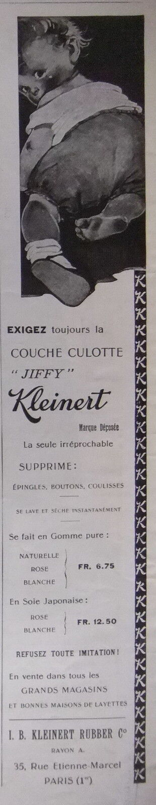 1922 AD JIFFY KILT PANTIES FOR YOUR BABY HYGIENE