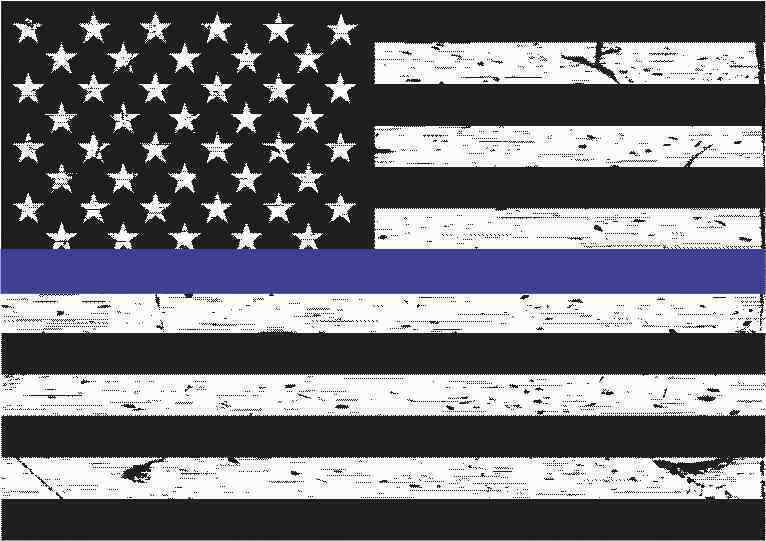 5X3.5 Black and White American Flag Blue Lives Matter Magnet Car Police Magnets