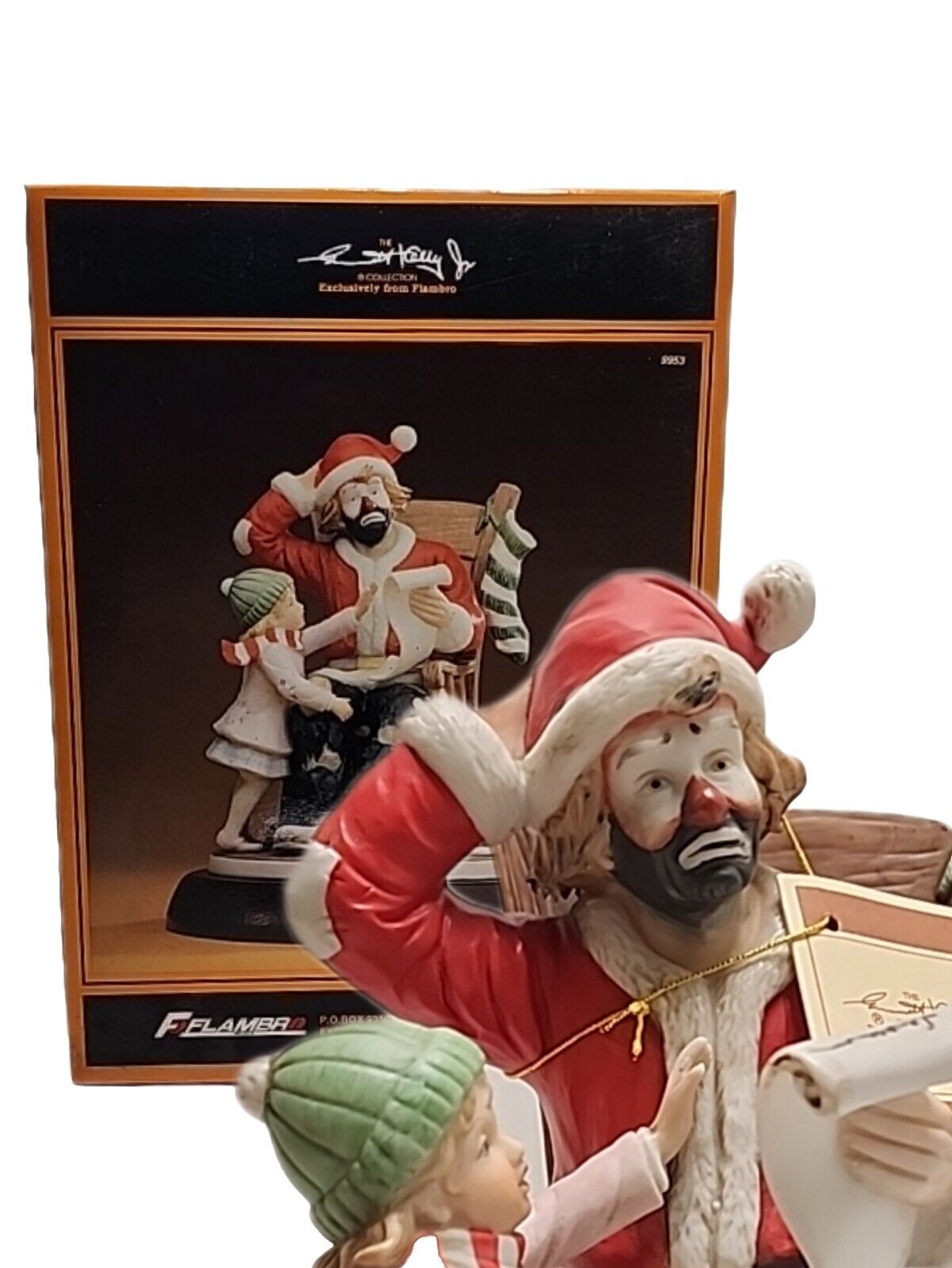 Flambro Emmett Kelly Jr. Clown Figurine SPIRIT OF CHRISTMAS VII In The Box