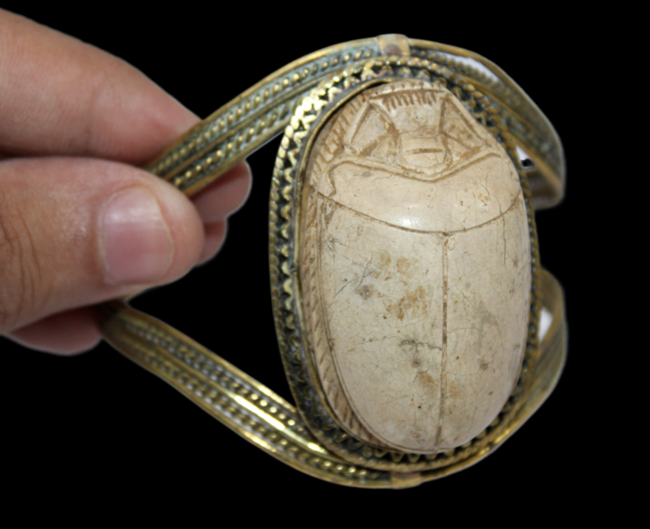 RARE ANCIENT EGYPTIAN ANTIQUE SCARAB Plaraonic Bracelet (Egypt History)