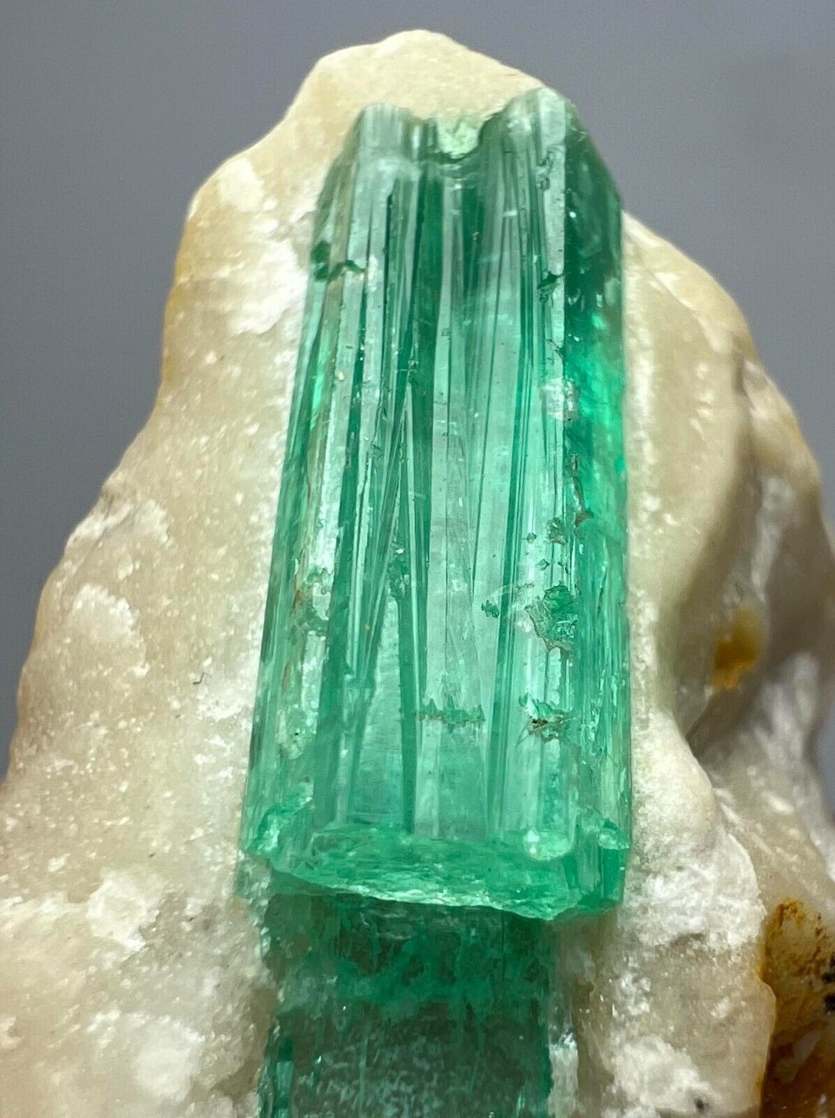 93 CT. Top Green Emerald Transparent Crystal On Matrix From Afghanistan