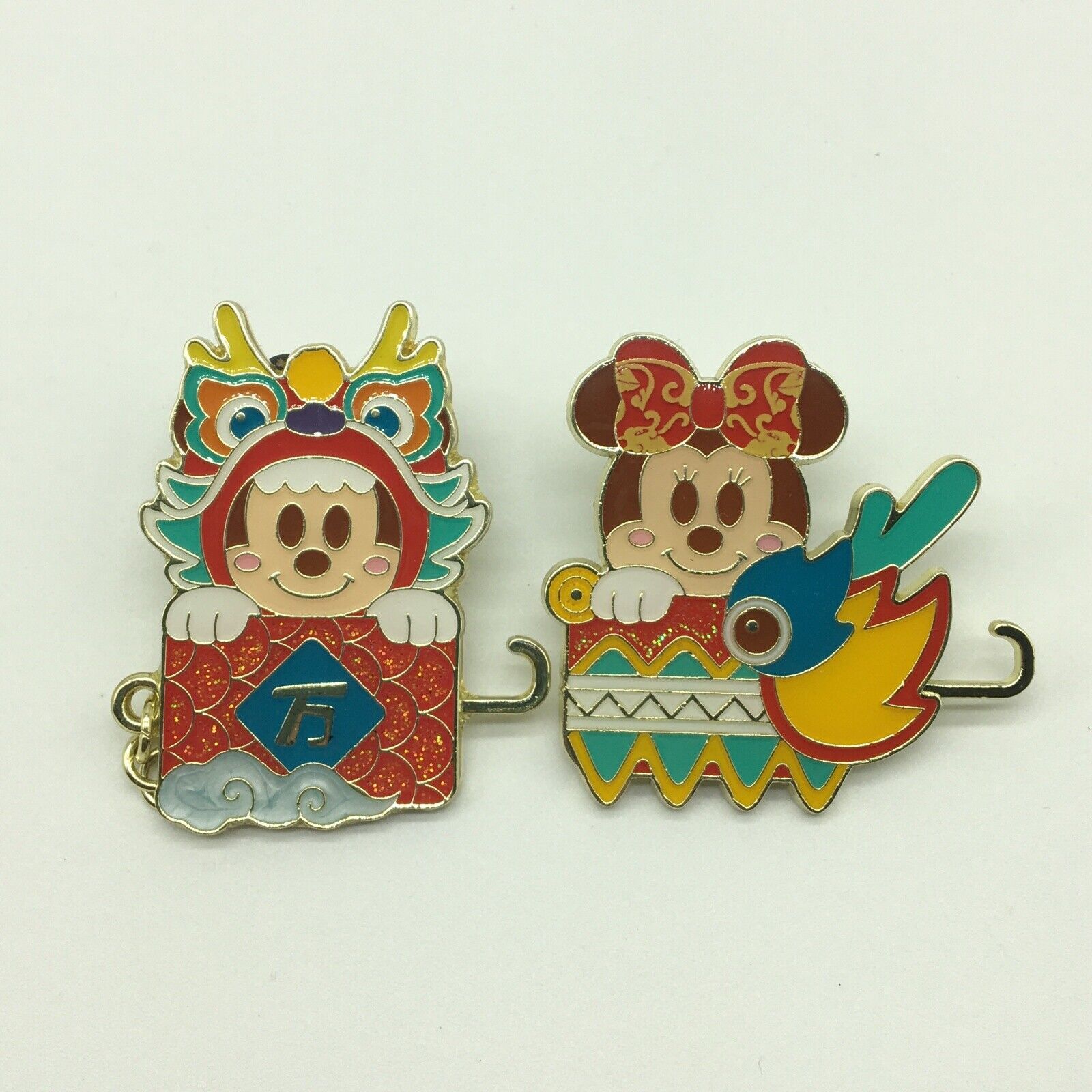 Disney Pin Shanghai SHDL 2024 SDR New Year Mystery Mickey Minnie two pins