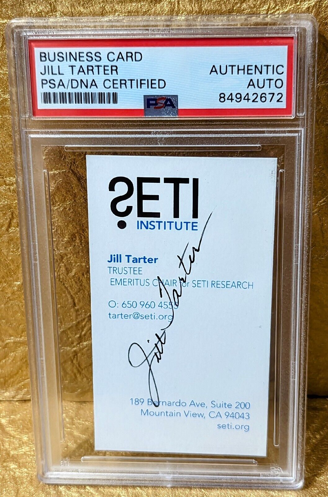 SETI Institute Jill Tarter Autograph PSA/DNA Signed Business Card 👽