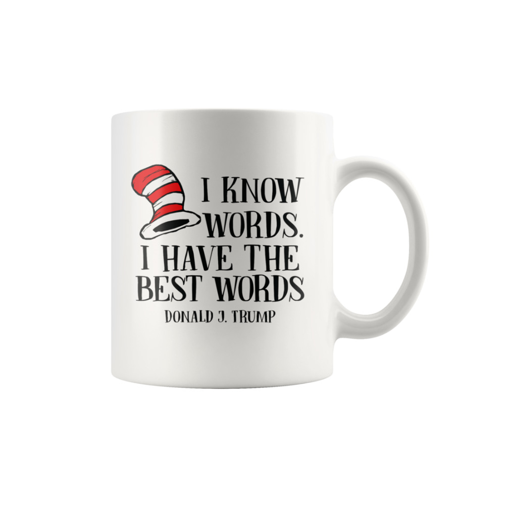 Donald Trump I Know Words Best Words MAGA Mug 11 oz Funny Novelty Coffee Cup Mug