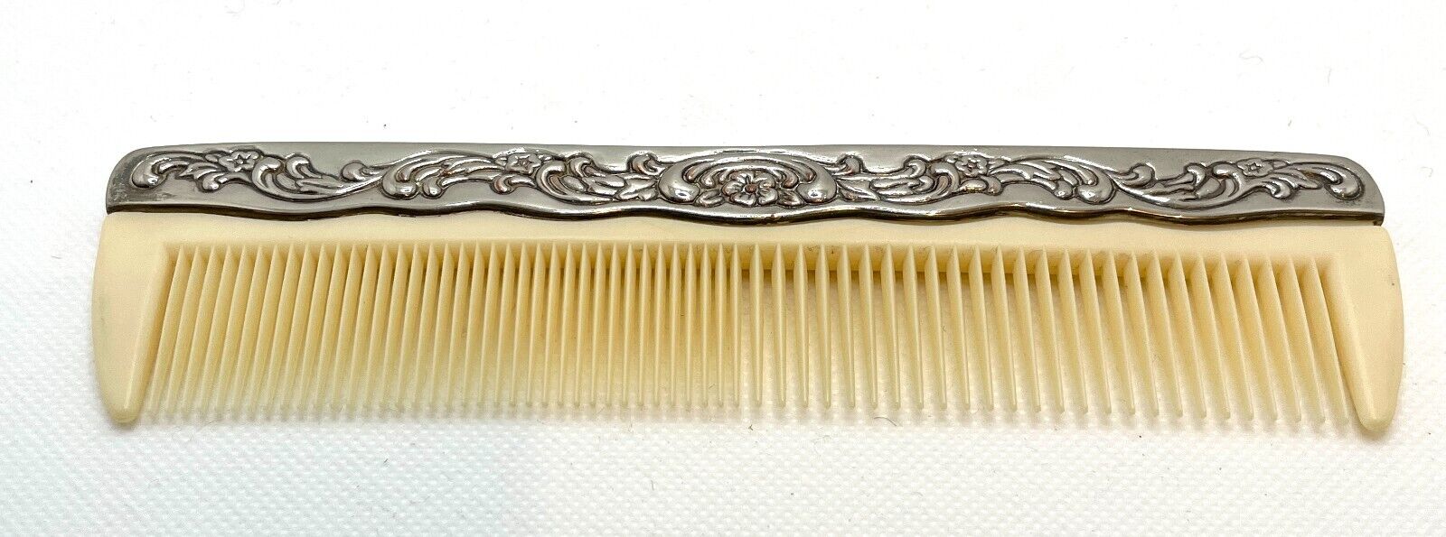 Antique Vintage Silver Plated Comb 