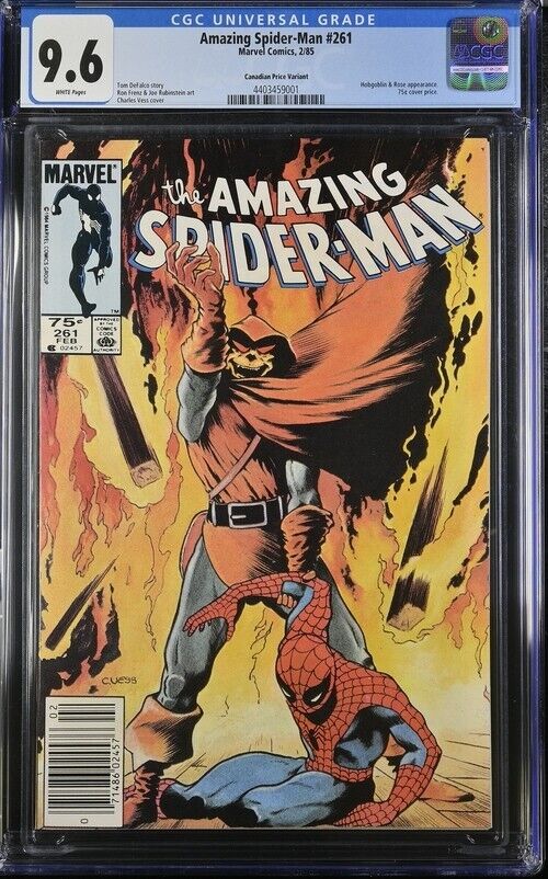 Amazing Spider-Man 261 CGC 9.6 Canadian Price Variant CPV Ultra Rare. 2 Higher.