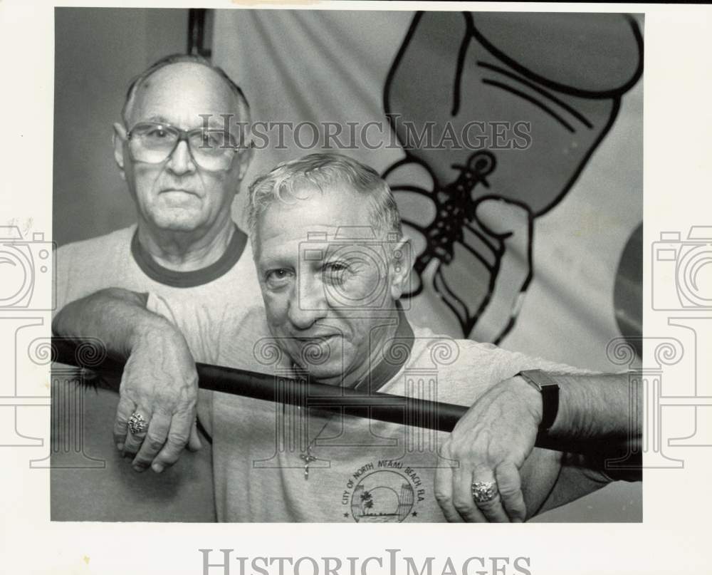 1989 Press Photo Florida Boxing Trainers Danny Licitra And Vincent Tartaglia, FL