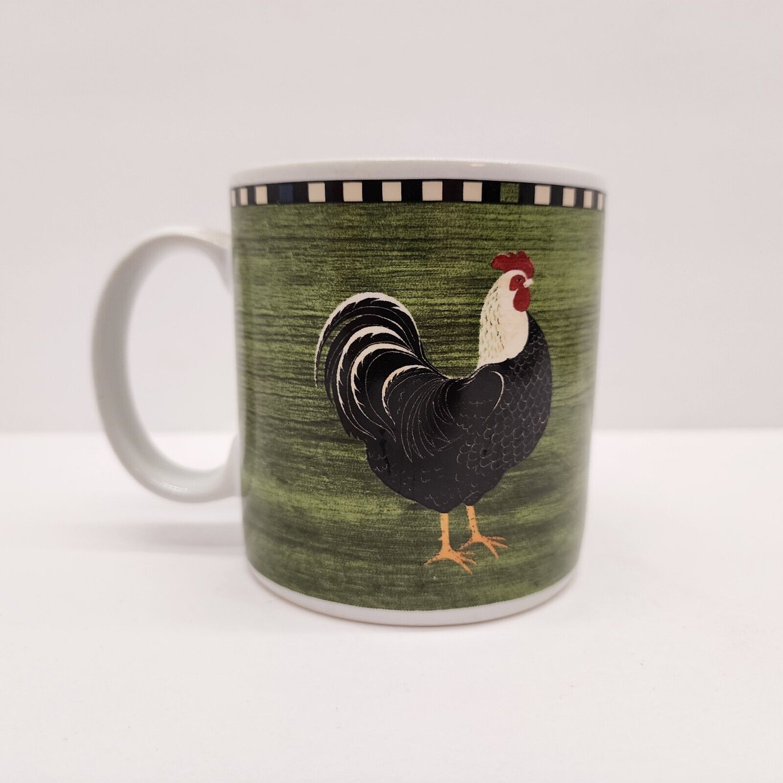 Sakura Warren Kimble Country Quartet 10 oz Coffee Mugs | Chicken | Rooster Green