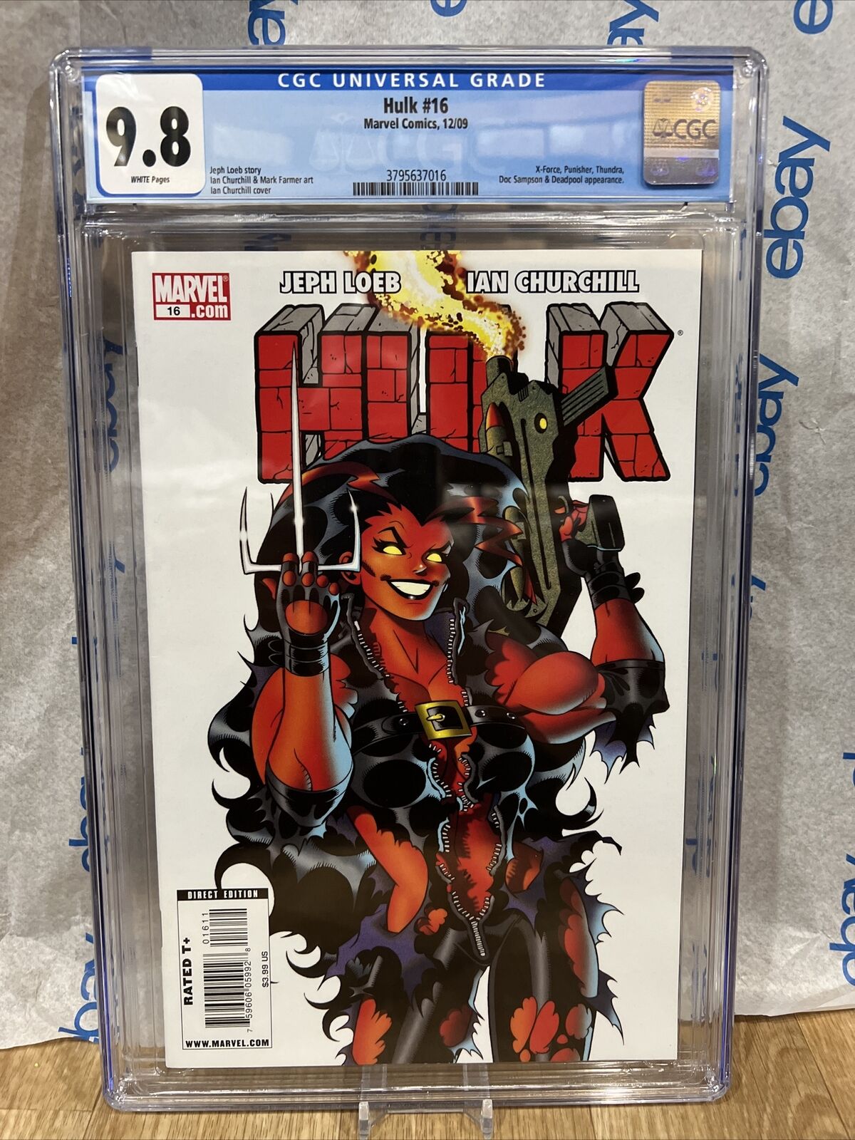 HULK #16 (2009) **CGC 9.8** - 1ST APPEARANCE OF RED SHE-HULK - 9.8 WHITE PAGES