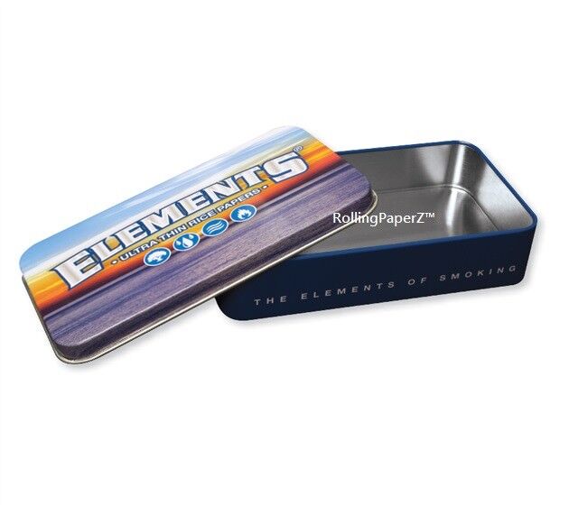 New Elements Rolling Papers Tobacco Storage Tin Size: 4.6\