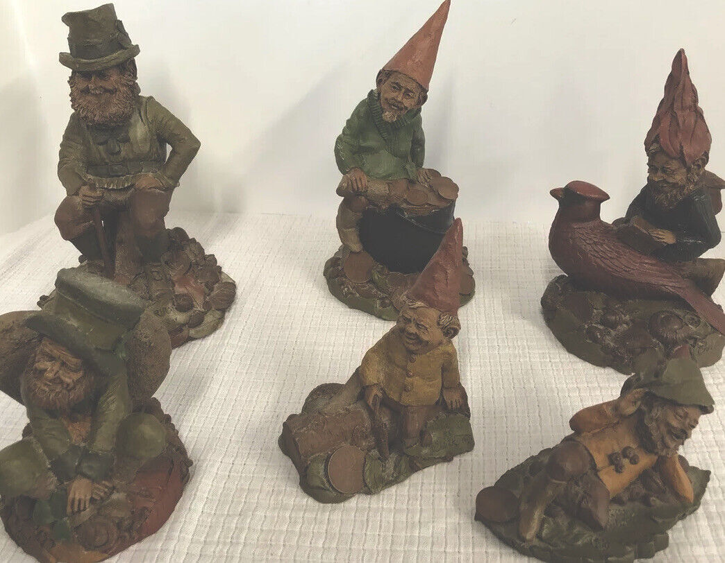 Lot of 6 VTG Tom Clark Leprechauns Gnomes - O’Brian and Jeff are HAND SIGNED