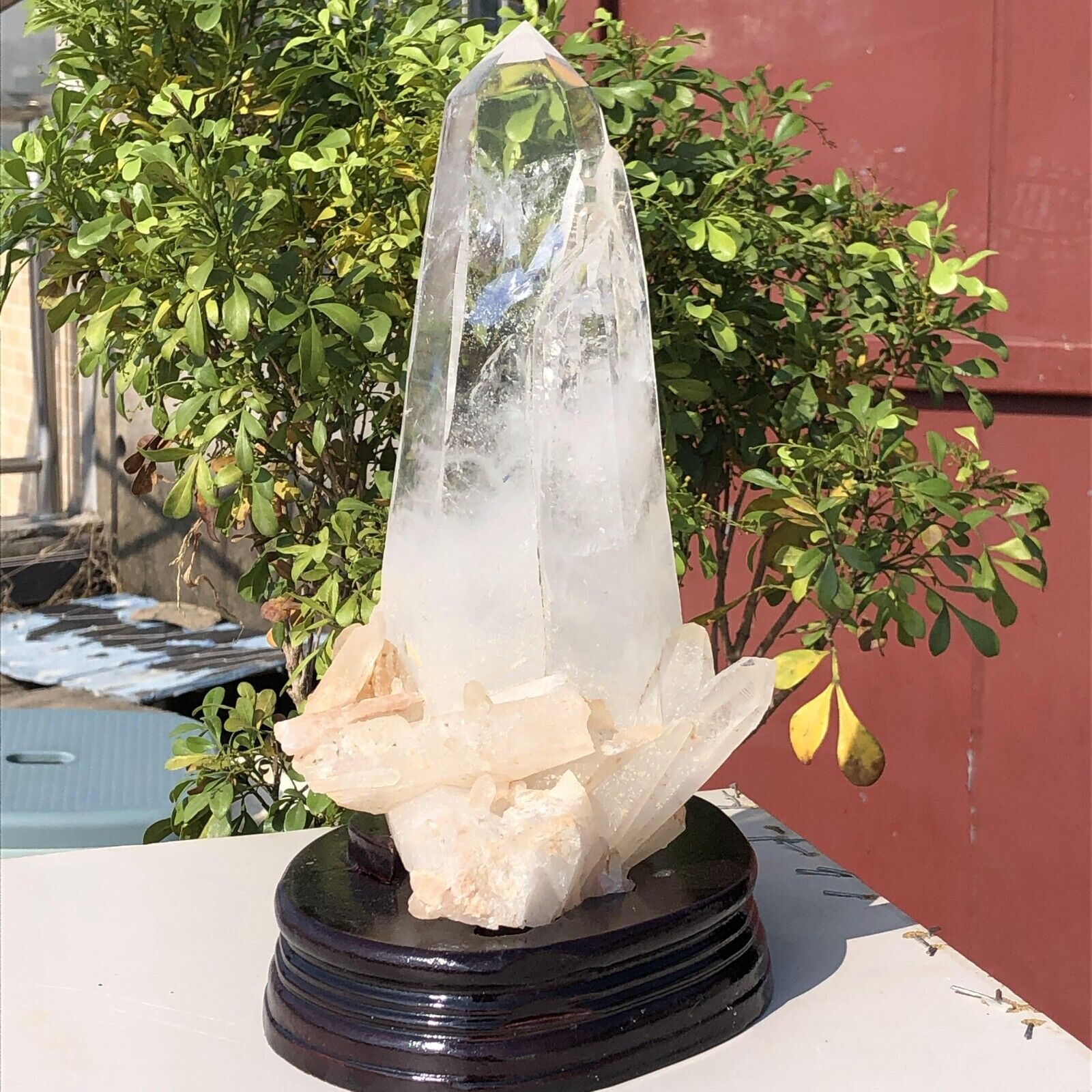 5.47lb Natural Transparent White Crystal Obelisk Quartz landscape Reiki Specimen