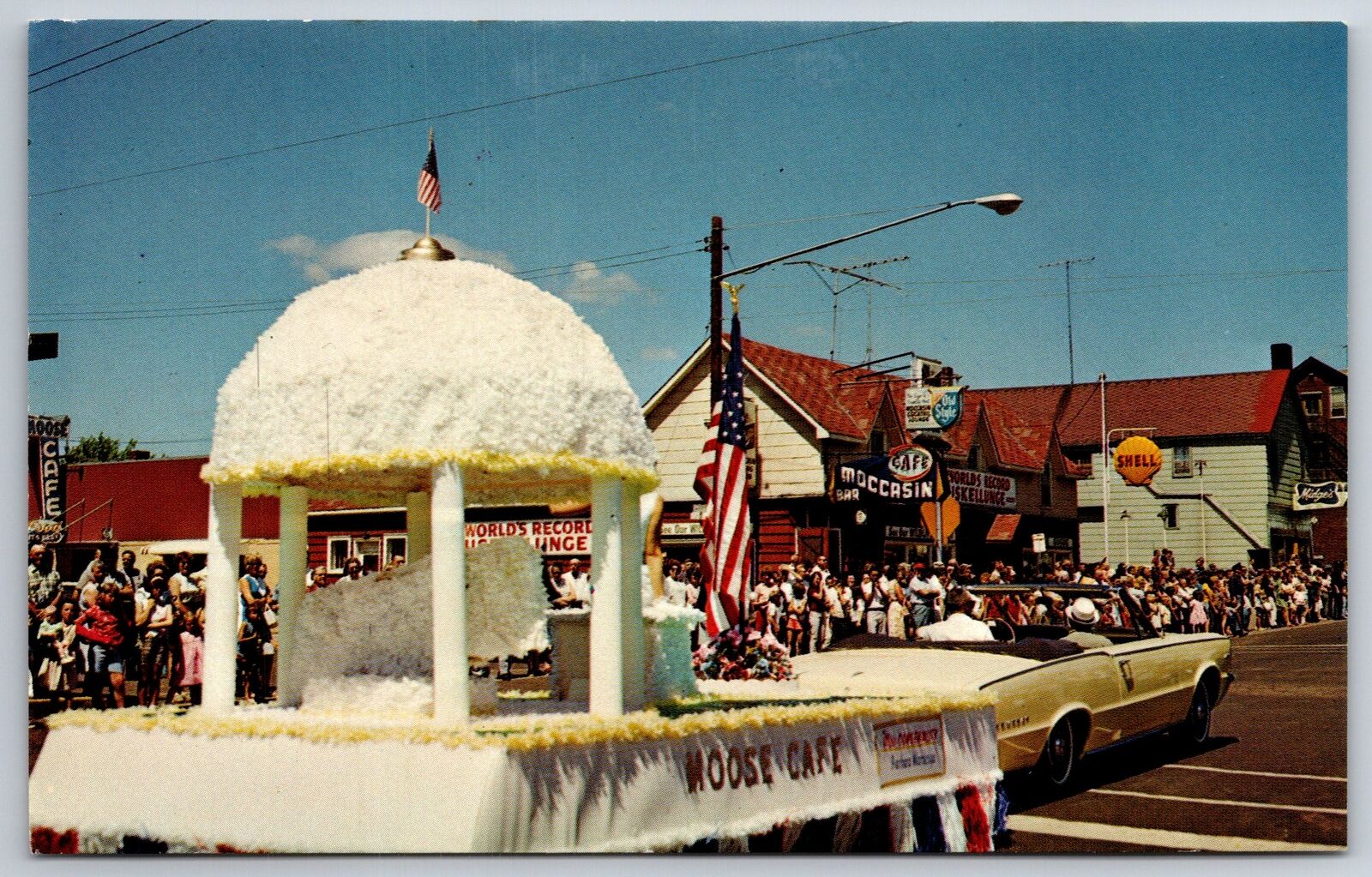 Hayward Wisconsin~Musky Festival Parade~Moose Cafe Float~Shell Gas~1960s Pc
