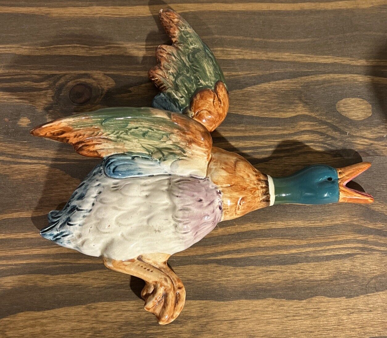 VINTAGE BESWICK Made In England Duck Flying Mallard Large 596-0 Wall Plaque
