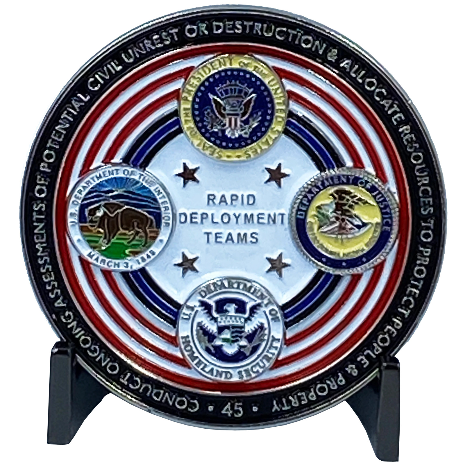 DL6-02 President Donald J. Trump Pact Force 2020 Challenge Coin Protecting Monum