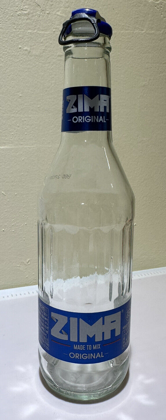 JAPANESE Zima Drink bottle glass 12 fl oz Empty JAPAN Original  Cap Rare Import￼