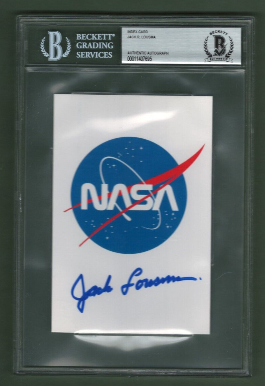 Jack Lousma Authentic Autographed Signed NASA 4x6 Postcard Beckett BAS Certified