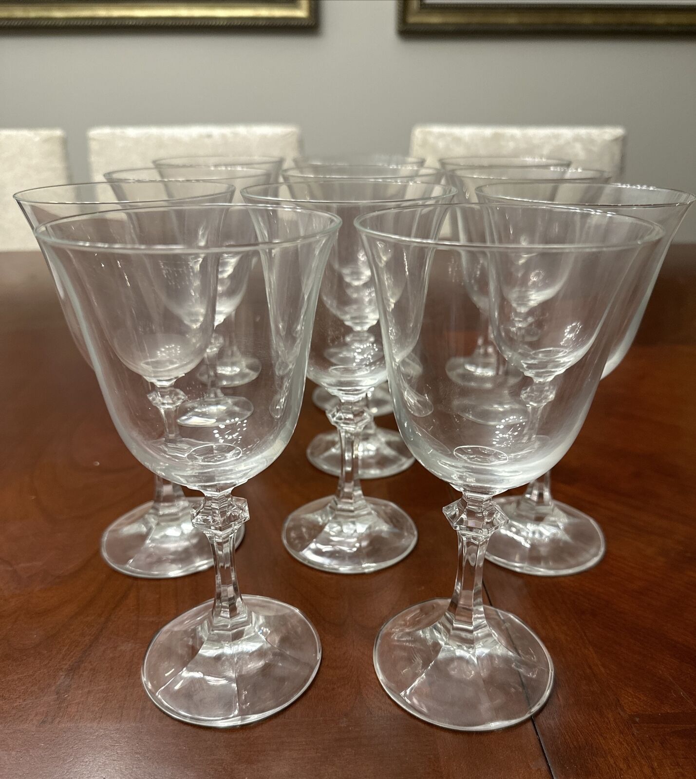 Clear, Flared Top Wine Glasses, 7 1/4\