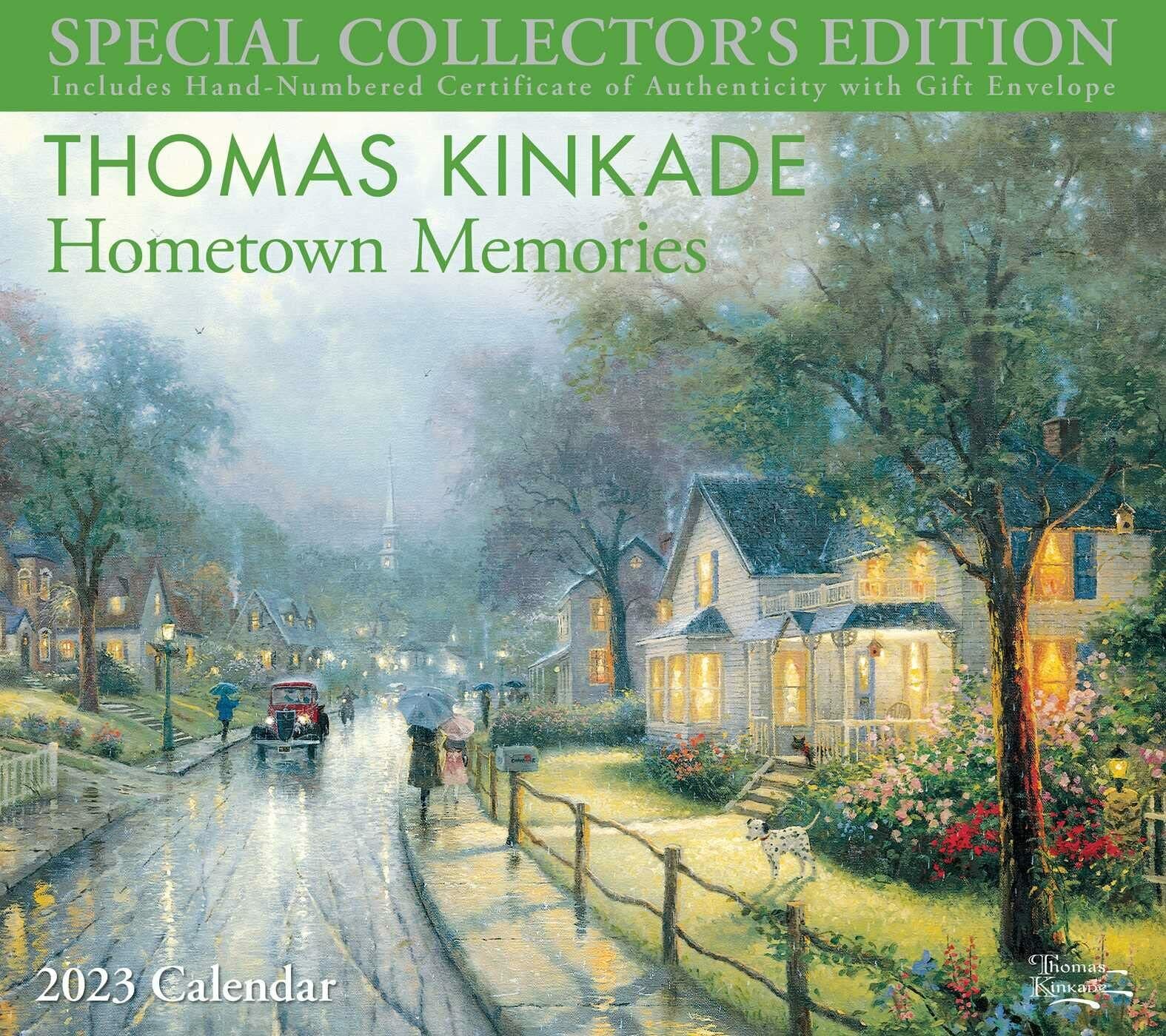 THOMAS KINKADE - HOMETOWN MEMORIES - 2023 DELUXE WALL CALENDAR BRAND NEW 872533
