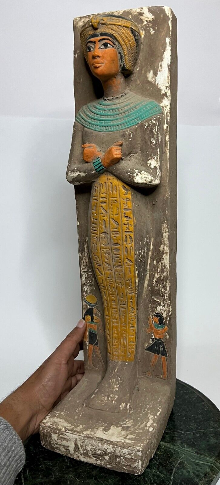 Egyptian King Tutankhamun Large Statue Antiques Hieroglyph Egypt Stone 10.kg