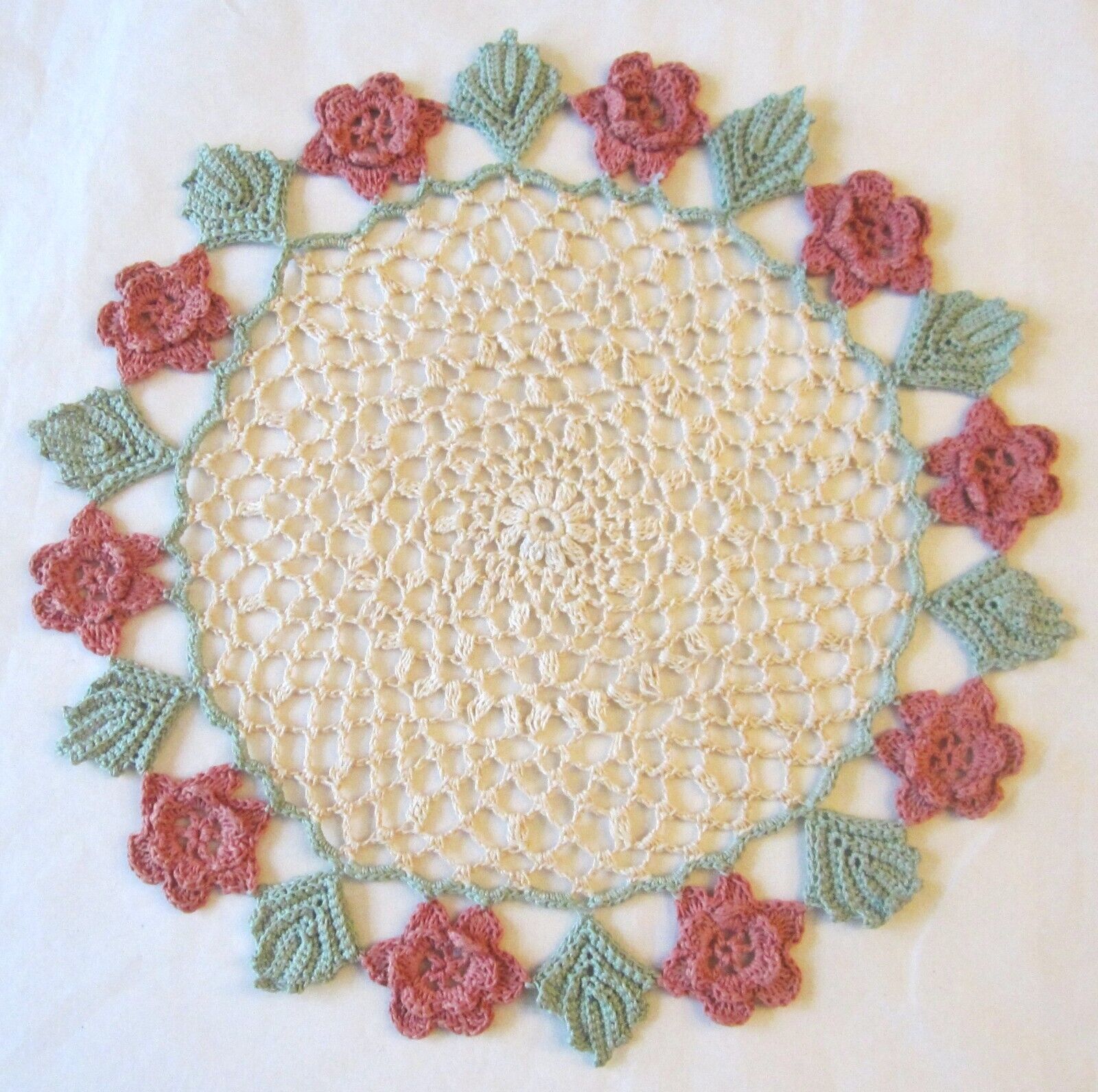 Starched Rosetta 10 inch Vintage Doily