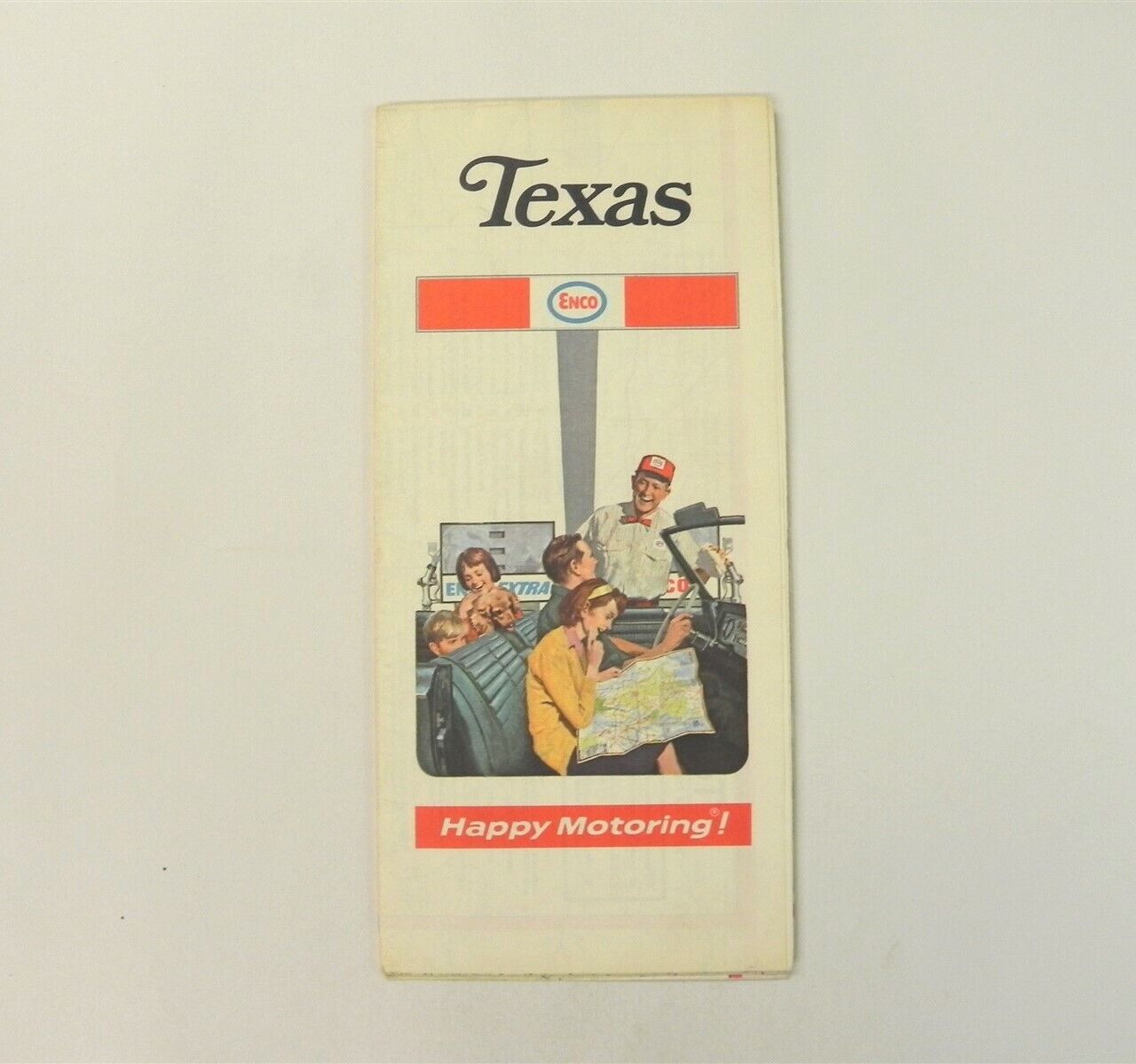 1971-72 TEXAS ROAD MAP | ENCO, HAPPY MOTORING *IN GOOD CONDITION* 