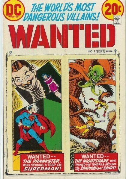 Wanted, The World's Most Dangerous Villains (1972) #9 VF. Stock Image