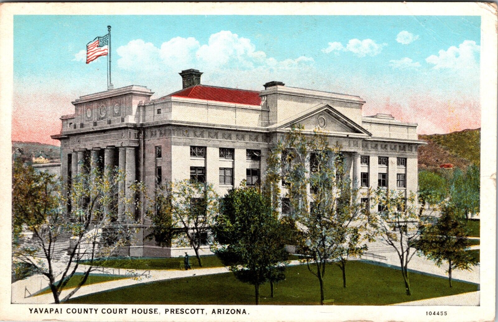 1927 Post Card Yavapai County Court House Prescott Arizona