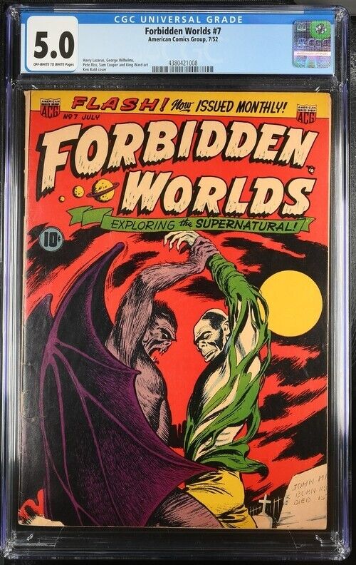 Forbidden Worlds 7 CGC 5.0 Ken Bald Cover American Comics Group 1952