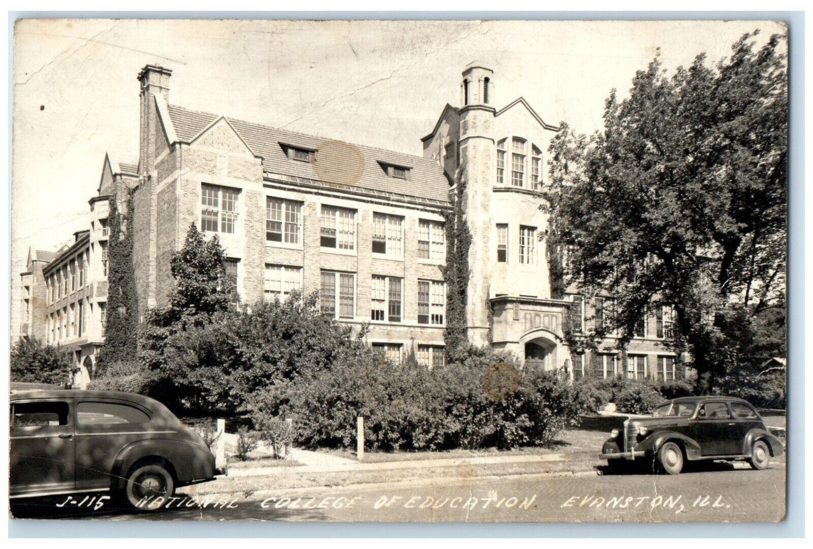 Evanston Illinois IL RPPC Photo Postcard National College of Education c1950\'s