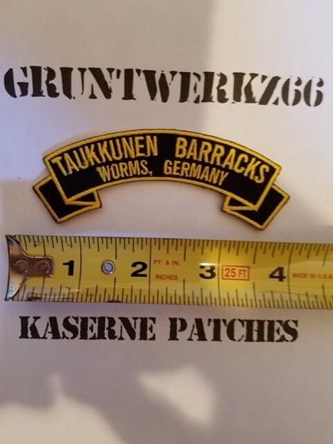 Taukkunen Barracks, Worms Germany rocker tab embroidered patch