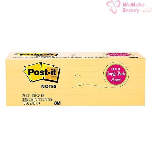 Post It Notes 3 x 3 In Yellow 100 Sheets / 27 Pads New