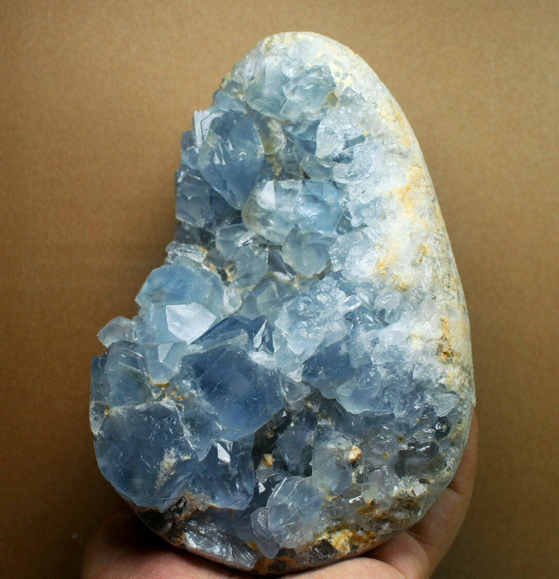 5.3lb Top Grade Gorgeous Sky Blue Celestite Egg Geode Rough Reiki Crystal