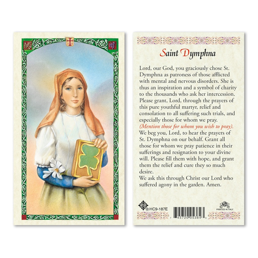 Saint Dymphna - Laminated Prayer Cards