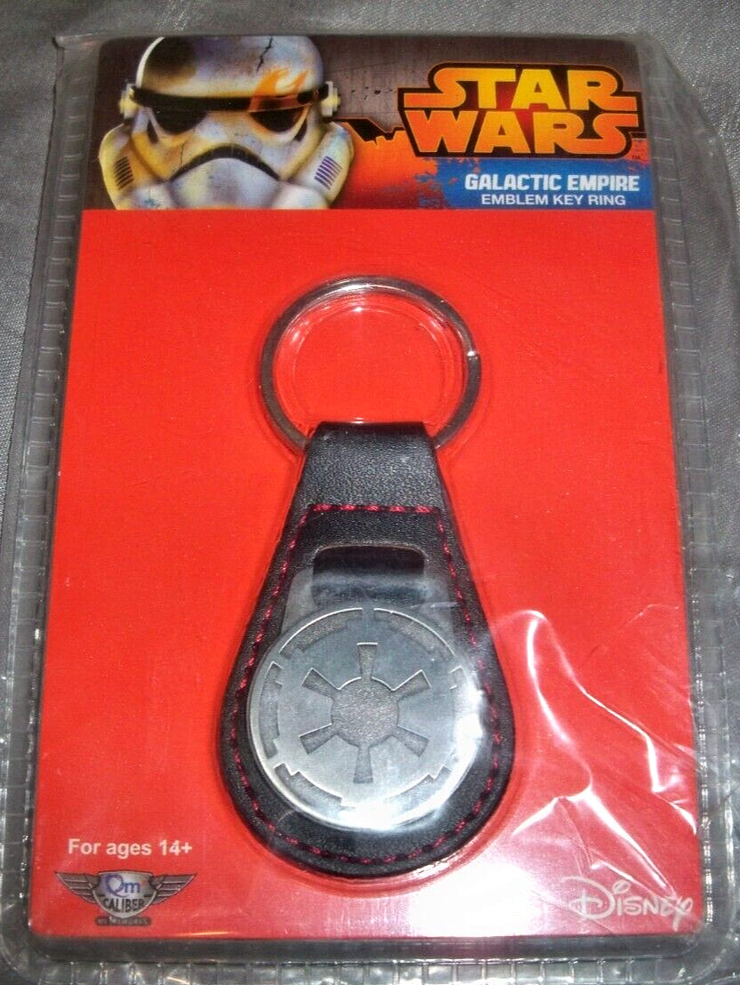 Star Wars Galactic Empire Emblem leather Key Ring Disney Sealed NEW in Package