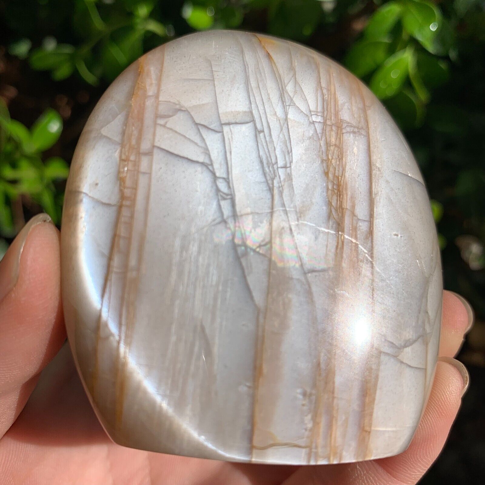 196g Natural Flashy Peach Moonstone Freeform Crystal Quartz Specimen Healing