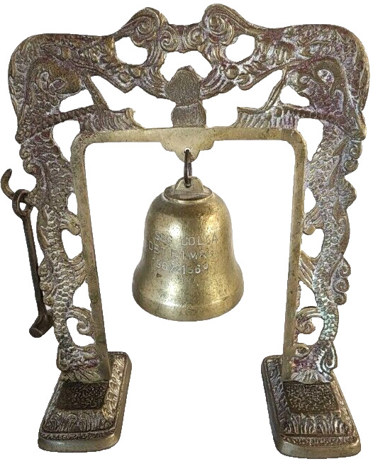 Brass Bell On Arch Stand With Dragons and Hammer SSG COLLA DET F KMAG 1967-1969