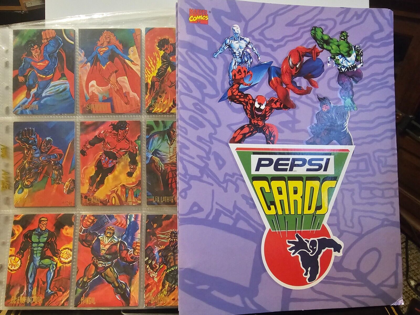 1995 Marvel & DC Pepsicards Complete Binder+Basic Set + Specials + Holograms