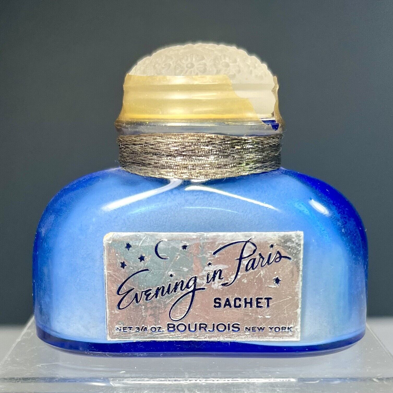Vintage Bourjois Evening In Paris Sachet Perfume Powder 3/4 oz. Blue Bottle NOS