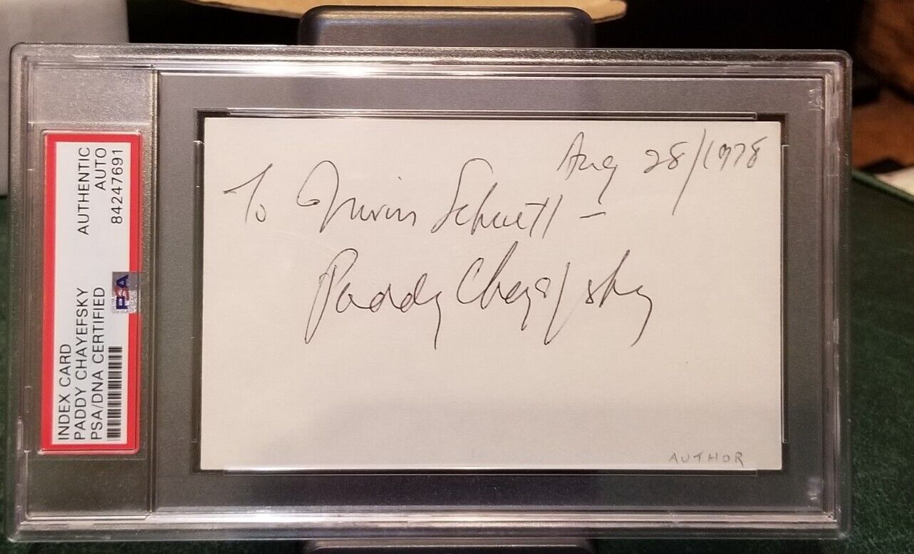 Paddy Chayefsky PSA DNA Signed Cut Autograph Auto Movie Network Writer Hollywood
