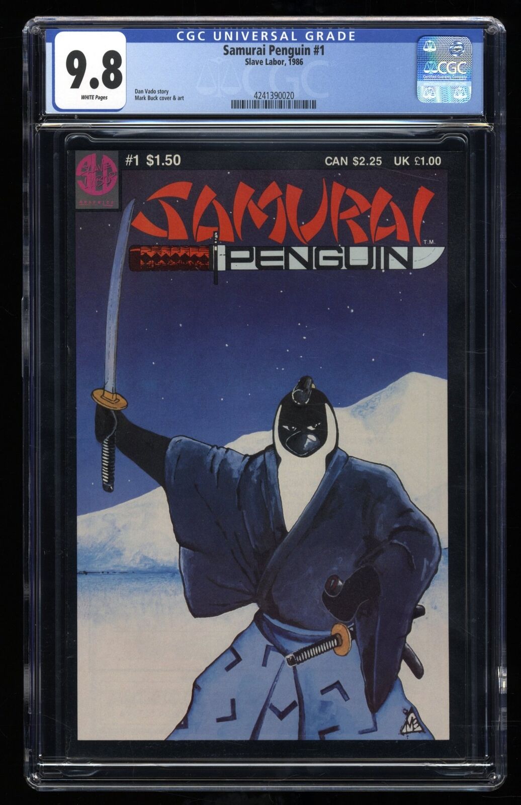 Samurai Penguin #1 CGC NM/M 9.8 White Pages Slave Labor 1986